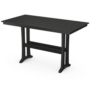 POLYWOOD 37 X 72-Inch Farmhouse Trestle Bar Table - Black